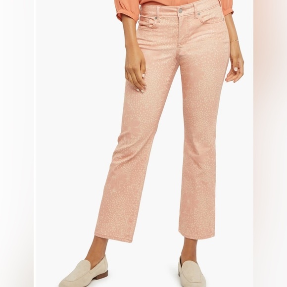 NYDJ Marilyn Straight Leg Ankle Pants Mirage Leopard Womens Size 12 NWT - Picture 1 of 12